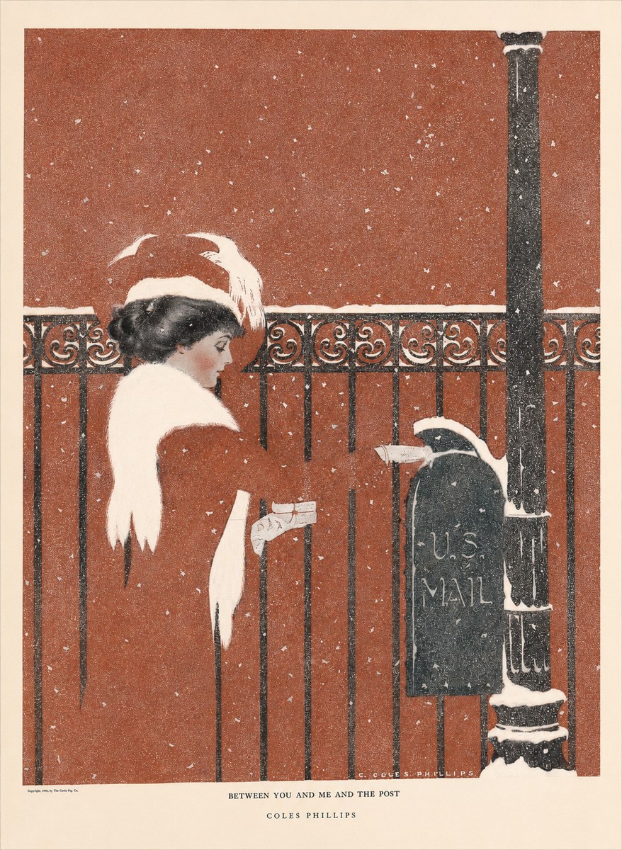 Coles Phillips Between You and Me and the Post No6 - Plakat